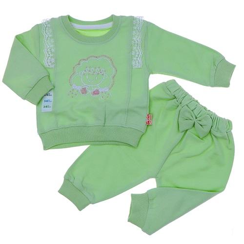 My Oktay 2205 Kız Bebe Penye Tüllü Kız Nakışlı Yakalı 2 Li Takım 9-24 Ay