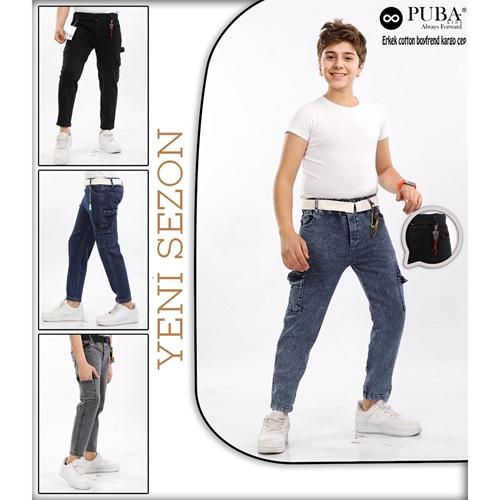 Puba 793-2 Erkek Çocuk Cotton Boy Friend Kot Pantolon 11-15 Yaş
