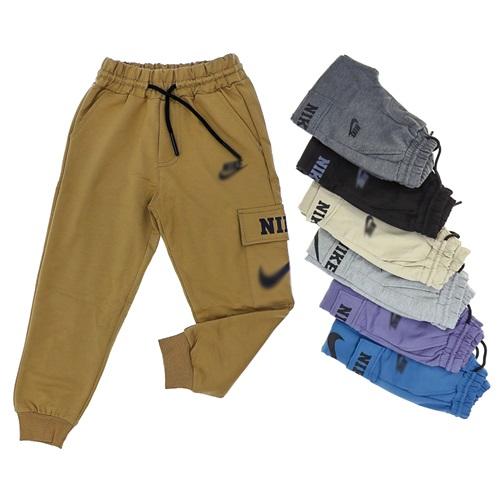 Uçar 1250-1 Erkek Çocuk Kompak Penye Nıke Baskılı Sol Komando Cepli Paça Ribana Eşofman Alt 5-8 Yaş