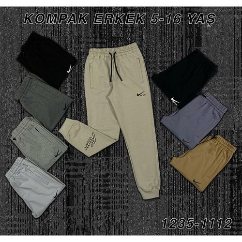 Uçar 1235-1 Erkek Çocuk Kompak Penye Nıke Aır Baskılı Flota Fermuarlı Eşofman Alt 5-8 Yaş