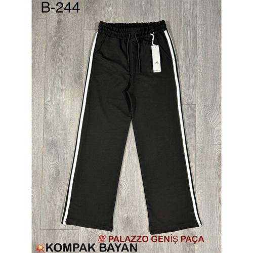 Atrax B-244 Bayan Kompak Penye Palazzo Düz Paça Şeritli Eşofman Alt S-2XL