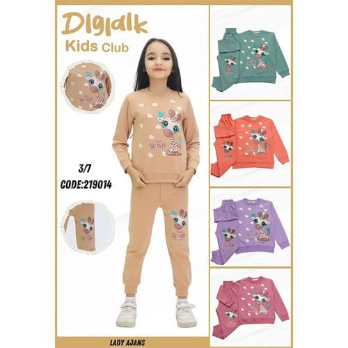 Dıgıdık Kids 219014 Kız Çocuk Penye 2 İp So Cute Baskılı Takım 3-7 Yaş