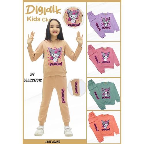Dıgıdık Kids 217012 Kız Çocuk Penye 2 İp Kuromi Baskılı Takım 3-7 Yaş