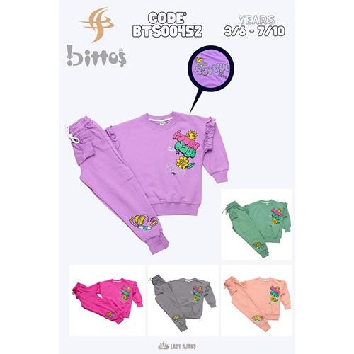 Bittoş Bts 0402 Kız Çocuk 2 İp Happy Days Baskılı Takım 7-10 Yaş