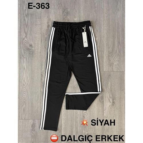 Atrax E-363 Erkek Kompak Adidas Nakışlı Açık Paça Şeritli Eşofman Alt S-2XL