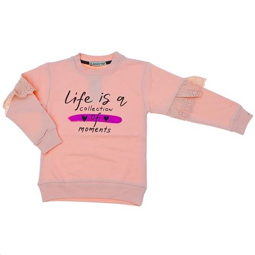 Almila 7029 Kız Çocuk 2 İp Life İs Baskılı Sweat 5-8 Yaş