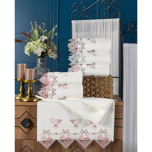 Durul 944 Thereedy Kadife Elis Nakışlı El Yüz Havlusu 50x90