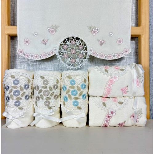 Orkidem 1082 Elis Dantelli Nakışlı El Yüz Havlusu 50x90cm