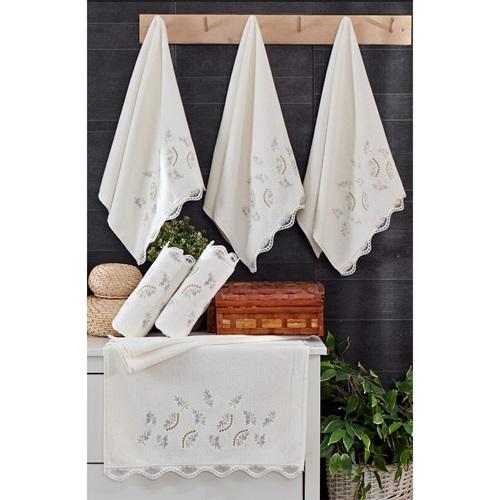 Orkidem 1002 Kadife Gelincik Nakışlı Mutfak Havlusu 30x50cm