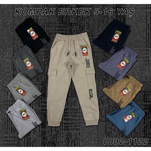 Uçar 1122-2 Erkek Çocuk Kompak Penye Mstr EQos Baskılı Sağ Kol Komando Cepli Paça Ribana Eşofman Alt 9-12 Yaş