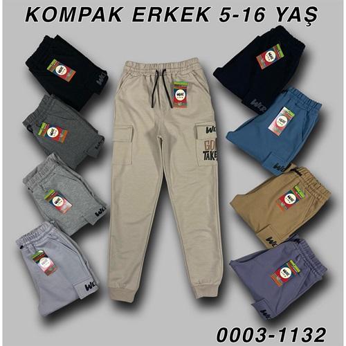 Uçar 1132-2 Erkek Çocuk Kompak Penye Go Take Baskılı Sağ Sol Komando Cepli Fermuarlı Paça Ribana Eşofman Alt 9-12 Yaş