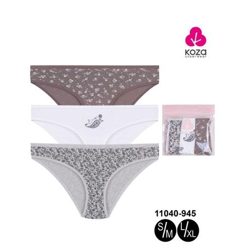 Koza 11040-945 Bayan Desenli 3 Lü Külot