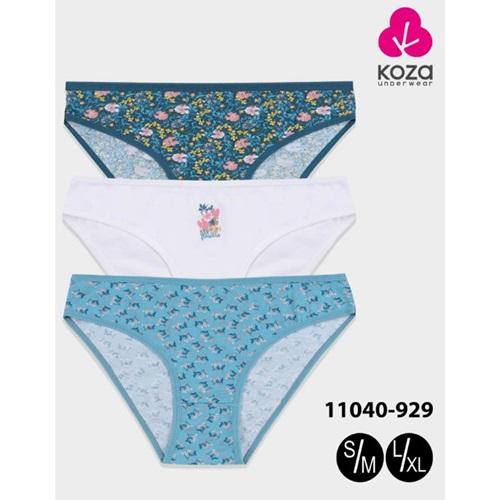 Koza 11040-929 Bayan Penye Desenli 3 Lü Bikini