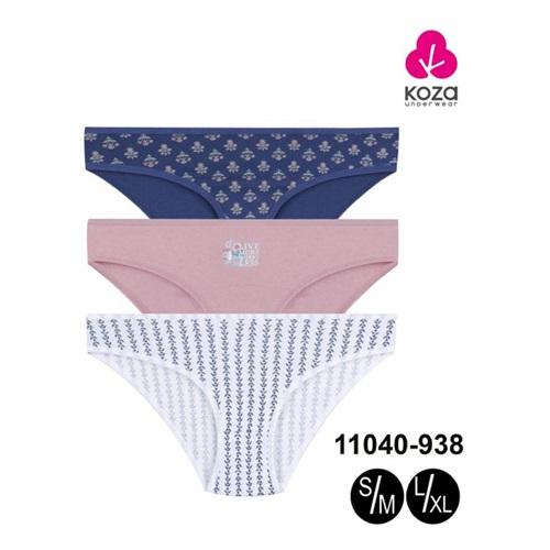 Koza 11040-938 Bayan Penye Desenli 3 Lü Bikini
