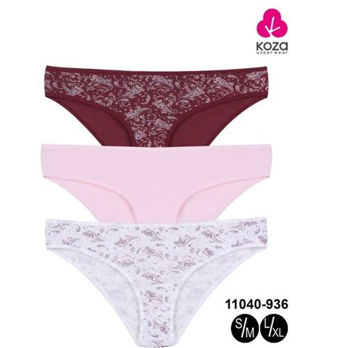 Koza 11040-936 Bayan Penye Desenli 3 Lü Bikini