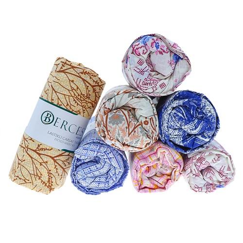 Berceste Tek Kişilik Desenli Lastikli Çarşaf Takımı 100x200X 50X70 Cm