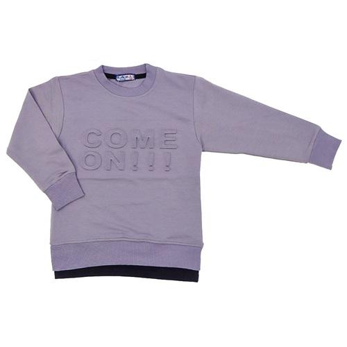 Furkan 8002 Erkek Çocuk Kabartma Come On Baskılı 2 İp Sıfır Yaka Sweat 5-8 Yaş