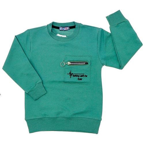 Furkan 8002 Erkek Çocuk Nothing Lasts For Ever Nakışlı 2 İp Yakalı Sweat 5-8 Yaş
