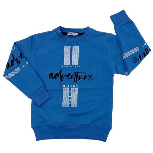 Furkan 8002 Erkek Çocuk Adventure Baskılı 2 İp Yakalı Sweat 5-8 Yaş