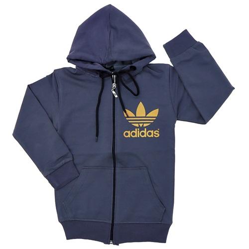 Nıke 10512 Erkek Çocuk Kompak Adidas Baskılı Fermuarlı Kapşonlu Sweat 7-11 Yaş