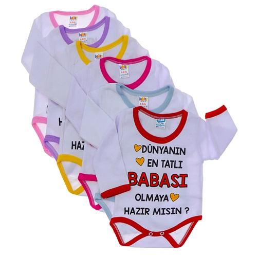 Msa 1325 Bebe Uzun Kol Baskılı Çıtçıtlı Badi 2-4 Yaş