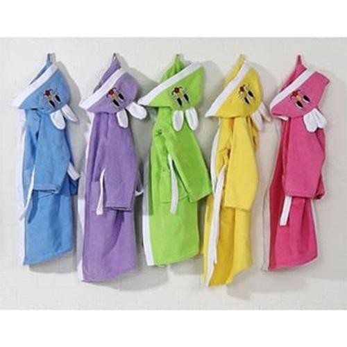 Özlüsoy Çocuk Nakışlı Kapşonlu Havlu Tekli Bornoz