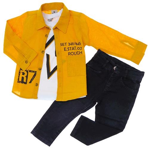 Keskinler Life 1789 Erkek Çocuk R7 Baskılı Gömlek 3 lü Takım 2-5 Yaş