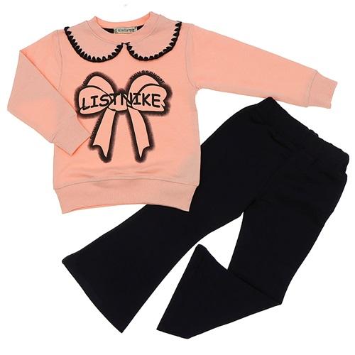 Almila 7012 Kız Çocuk Kompak Penye Lıstnıke Kurdela Baskılı 2 Li Takım 7-10 Yaş