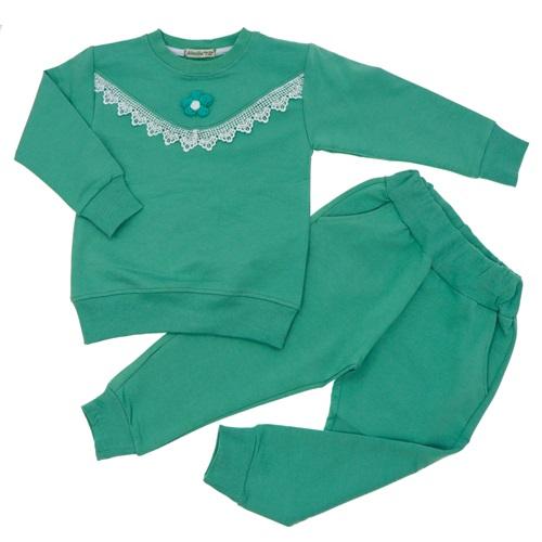 Almila 7012 Kız Çocuk Kompak Penye Güpürlü 2 Li Takım 7-10 Yaş