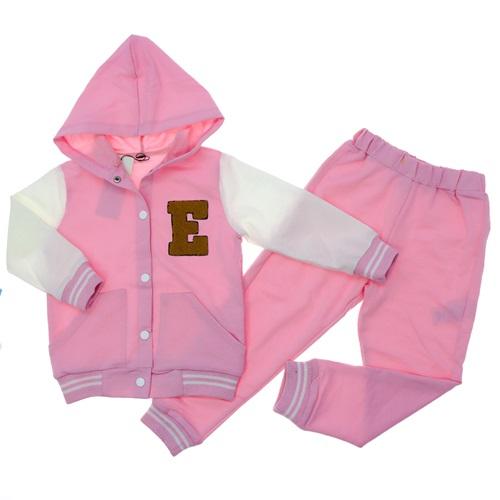 Erenbey 215-2 Kız Çocuk Kompak Penye Süzine Nakışlı Kapşonlu Kolej Takım 3-7 Yaş