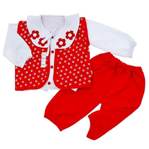 My Oktay 3405 Kız Bebe Penye Papatya Bakşlı 3 Lü Takım 3-24 Ay