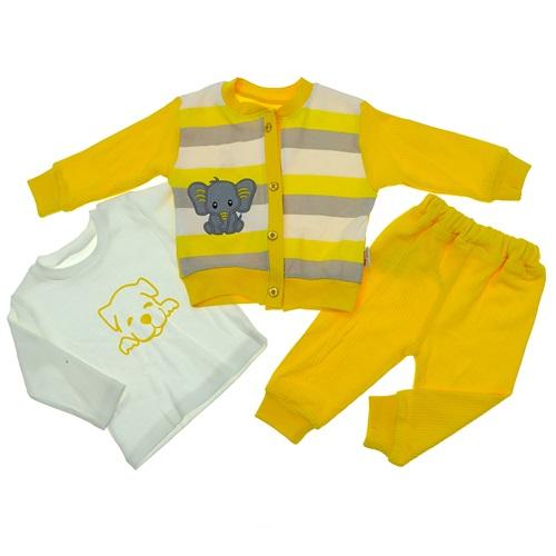 MY Oktay 3415 Erkek Bebe Sevimli Fil Nakış 3 Lü Takım 3-24 Ay
