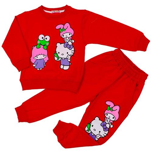 Fındık Kız Çocuk Penye Hello Kıtty Baskılı Takım 3-6 Yaş