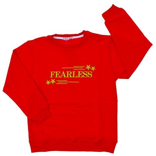 Fındık Kız Çocuk Penye Fearless Nakışlı Sweat 9-12 Yaş