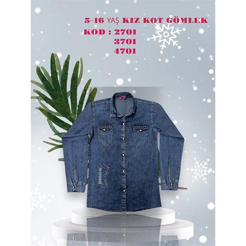 Bobiks Can 4701 Kız Çocuk Kot Gömlek 13-16 Yaş