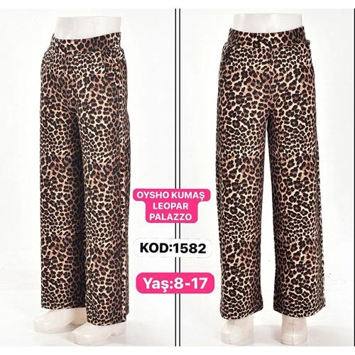 Yılmazcan 1582-2 Kız Çocuk Palazzo Leopar Tayt 13-17 Yaş