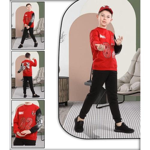 Tospik Erkek Çocuk Penye Marvel Örümcek Adam Baskılı Takım 8-12 Yaş