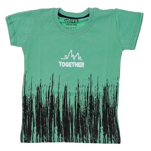 Kardeşler Erkek Çocuk Penye Baskılı Sıfır Yaka Tişört 9-12 Yaş