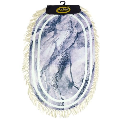 Salev Dijital Kadife Saçaklı Halı Oval Paspas 60X100 Cm (2 Li)