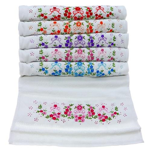 Hazangülü Cotton Ünsal Taş Nakışlı El Yüz Havlusu 50X90 CM