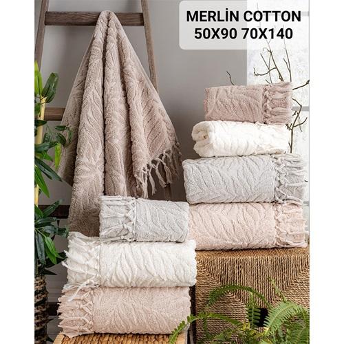 Hazangülü Cotton Merlin Nakışlı El Yüz Havlusu 50X90 CM