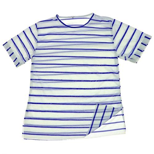 Sümeyye Unisex Penye Çizgili Sıfır Yaka Tişört M-XL