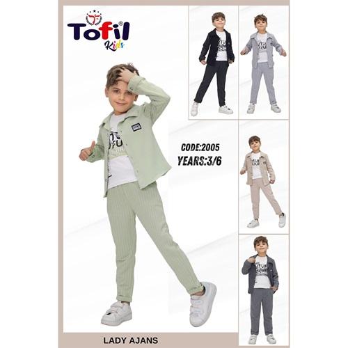 Tofil 2005 Erkek Çocuk Kol Düz Gömlekli 3 LüTakım 3-6 Yaş