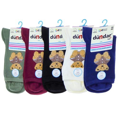 Dündar 4209 Bayan Cotton Unisex Likralı Dikişsiz Soket Çorap