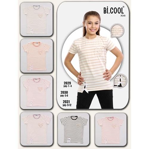 Bi Cool 2030 Kız Çocuk Penye Everyday Baskılı Gofralı Tişört 5-8 Yaş