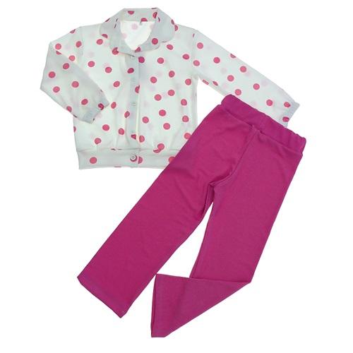 Pau Moda Kız Çocuk Puantiye Baskılı Gömlekli Tayt Takım 3-6 Yaş