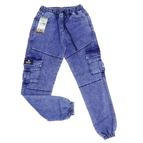 Rema 6002 Erkek Çocuk Ges Kargo Cepli Kar Yıkama Demirli Kot Pantolon 13-17 Yaş