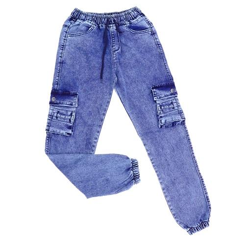 Rema 6004 Erkek Çocuk Ges Kargo Cepli Enzim Kar Yıkama Köprülü Kot Pantolon 13-17 Yaş