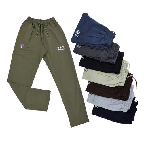 Farfetch 055 Erkek Kompak Ea7 Italıa Baskılı Düz Paça Eşofman Alt S-2XL