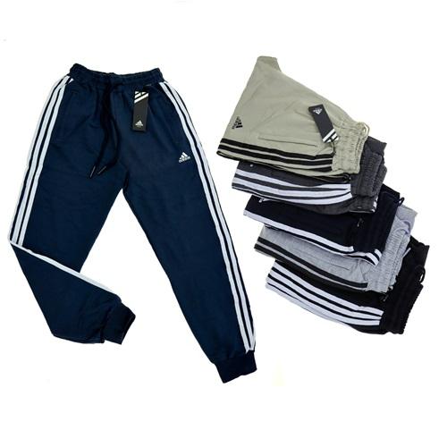 Adidas 055 Erkek Kompak Adidas Baskılı Ribana Paça Şeritli Eşofman Alt S-2XL